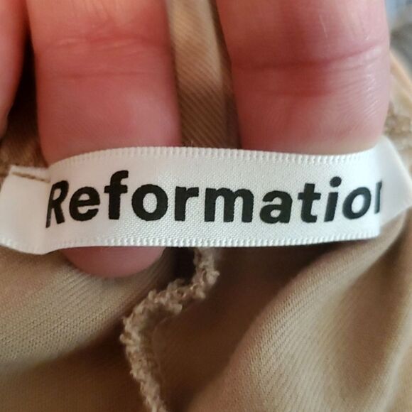 REFORMATION Montana High‎ Waist Utility Jogger Pants Tencel Khaki Tan Size Small - Picture 6 of 7